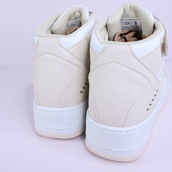 BERNESS Rylee High Top Sneaker Beige White Platform Lace Up Athleisure Women's 8 - Picture 4 of 9